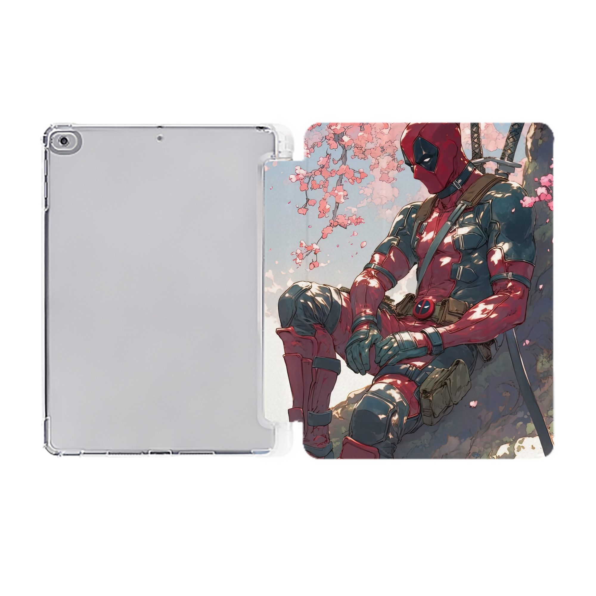 （画像用） Deadpool デッドプール IPad ケース ペン収納付き 三つ折りスタンド PUレザー×シリコン 対応機種9.5/10.5/10.9インチ